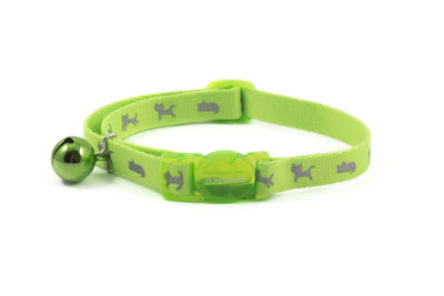 Ancol Safety Buckle Cat Collar Hi Vis Reflective Green